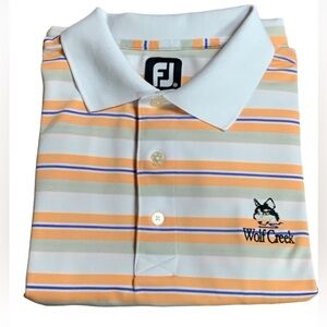 FootJoy Wolf Creek Golf striped polo shirt Size Medium